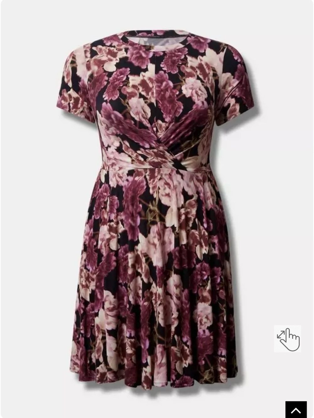 Torrid Floral Twist-Front Fit & Flare Dress - Pink/Purple